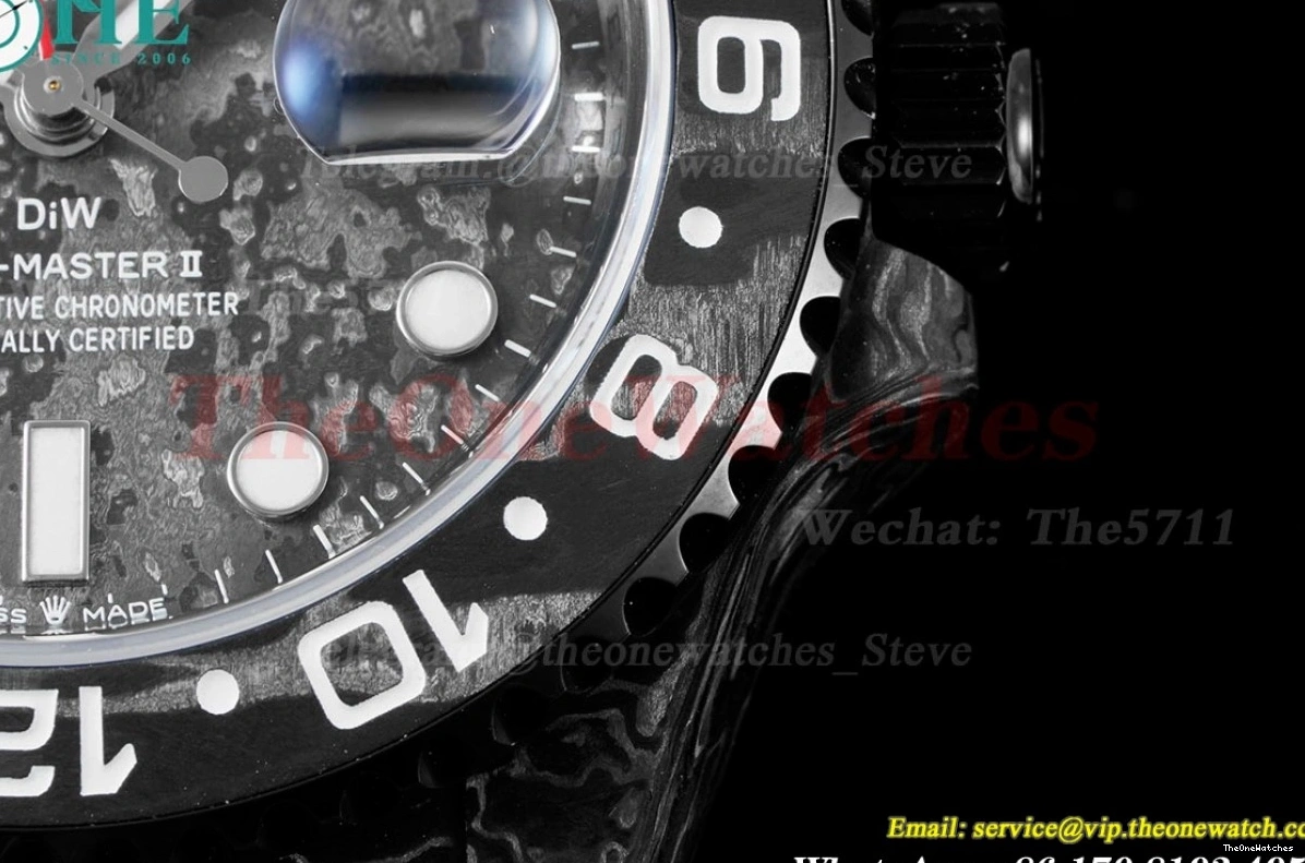 Black NY VR3186 VSF Master II Dial Textured Carbon GMT DIW 1229